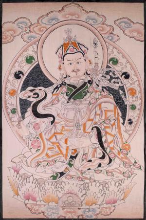 Vintage 30 + year Unique Guru Rinpoche Thangka | Guru Padmasambhava | Lotus Born Master of Buddhism